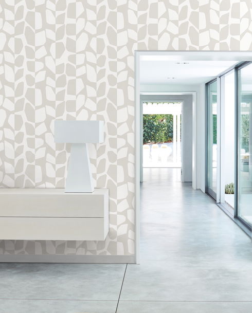Primitive Vines White & Cream Wallpaper