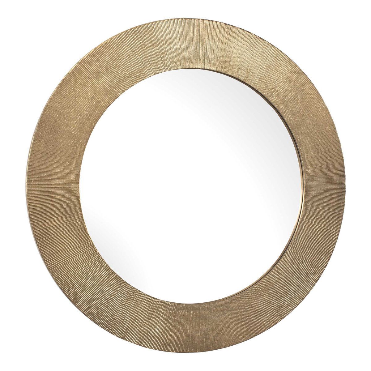 Tano Antique Brass Round Mirror, by Uttermost, 41" width x 41" height x 0.75" depth View 5