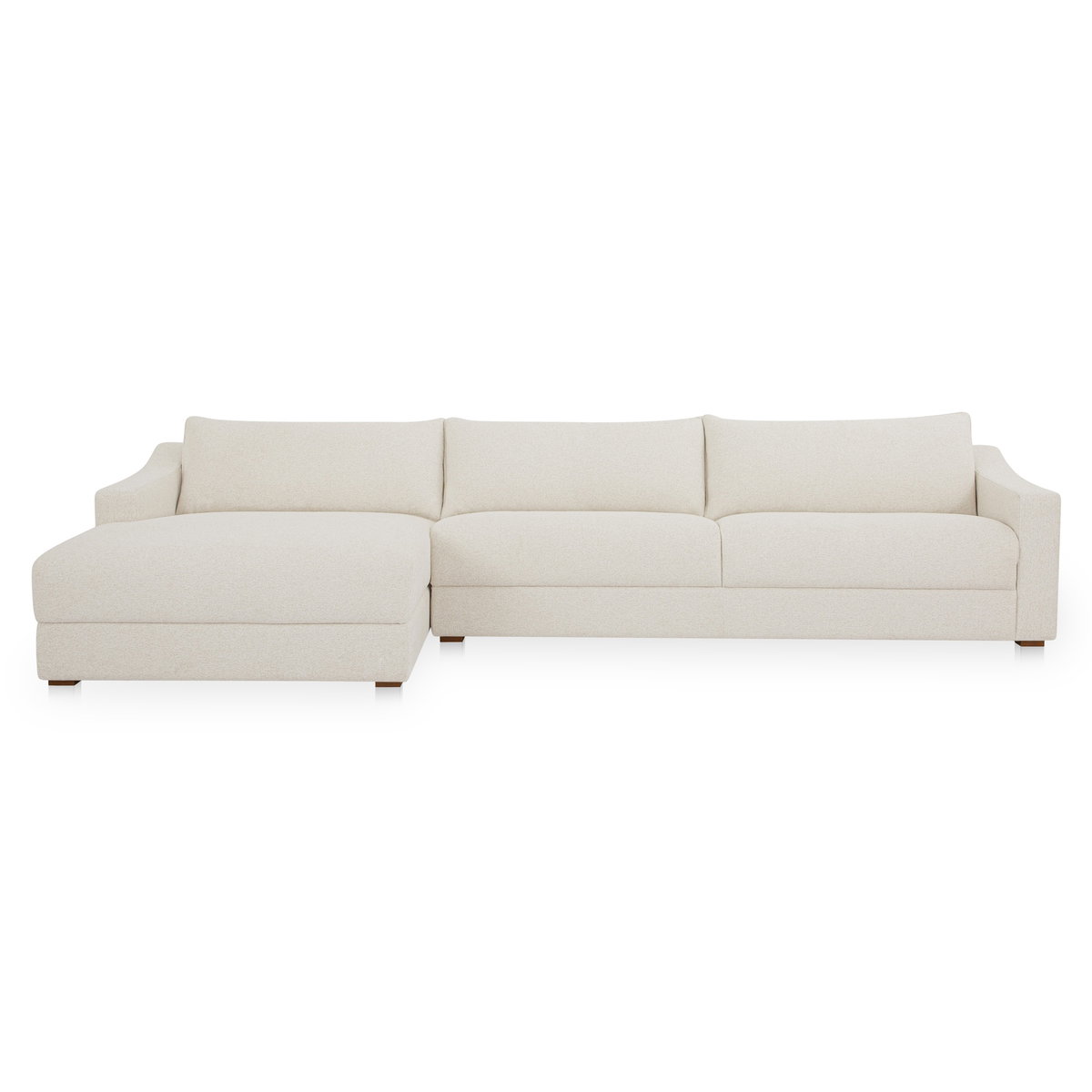 Farrow Sectional Flecked Oat Left, Sectional Sofa by Moe's Home, 130.5" width x 31.75" height x 61.5" depth View 1