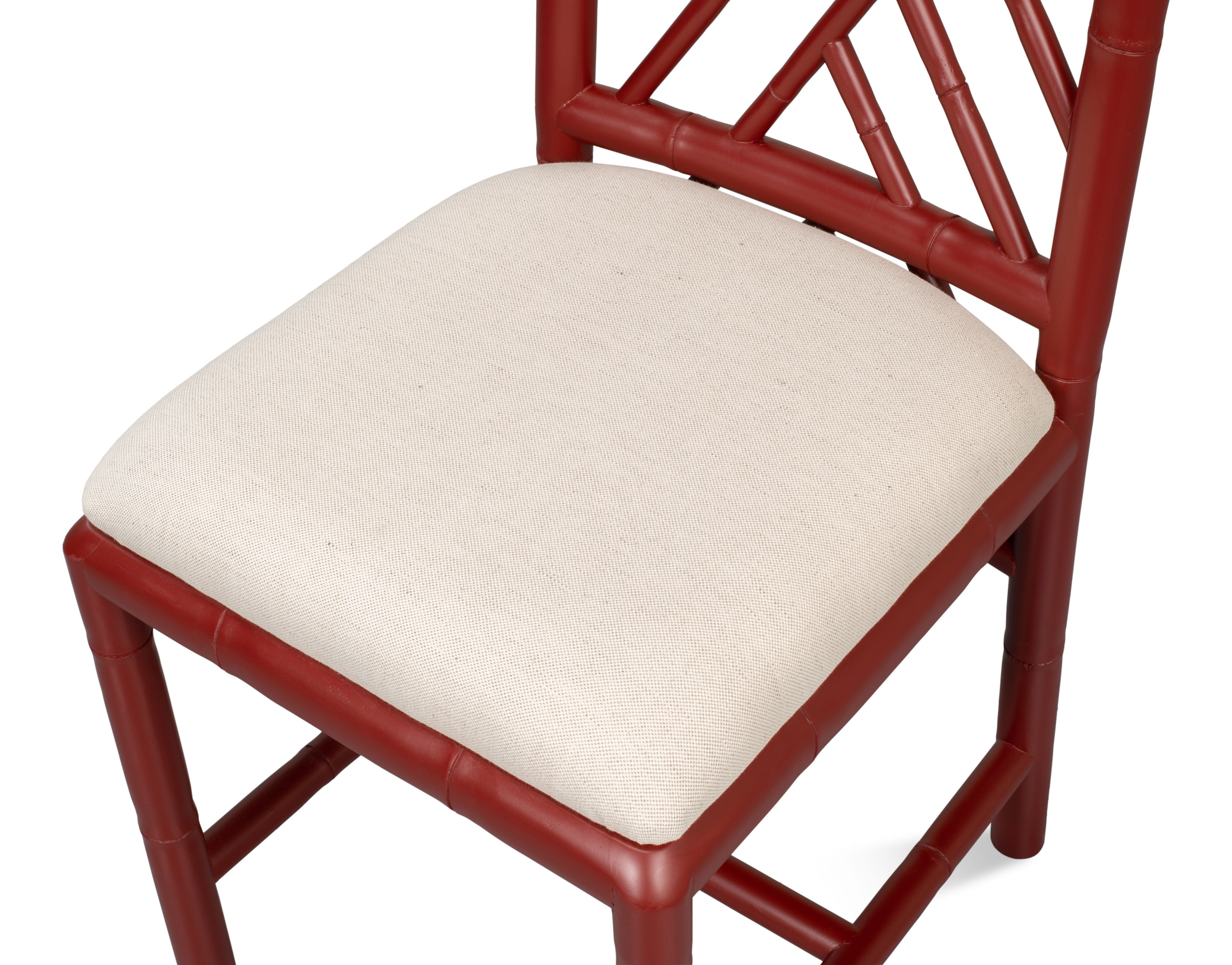 Brighton Bamboo Side Chair, Red, Dining Chair by Sarreid, 17" length x 22" width x 39" height View 12