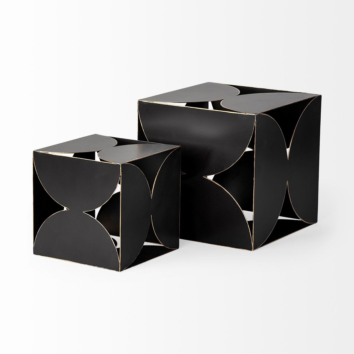 Darren (Small) 6L x 6W Black Metal Decorative Cube, Decorative Object by Mercana, 6.1" length x 6.1" width x 6.1" height View 6