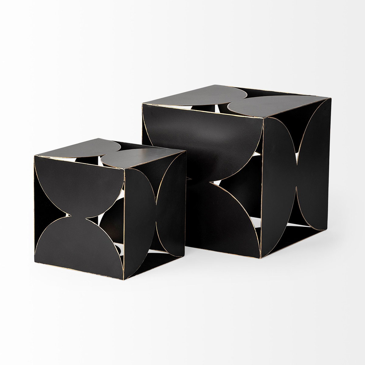 Darren (Small) 6L x 6W Black Metal Decorative Cube, Decorative Object by Mercana, 6.1" length x 6.1" width x 6.1" height View 6