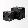 Darren (Small) 6L x 6W Black Metal Decorative Cube, Decorative Object by Mercana, 6.1" length x 6.1" width x 6.1" height thumbnail 6