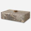 Griseus Travertine Stone Box, Boxe by Uttermost, 9.5" width x 2.75" height x 6" depth thumbnail 1