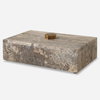Griseus Travertine Stone Box, Boxe by Uttermost, 9.5" width x 2.75" height x 6" depth thumbnail 1