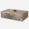 Griseus Travertine Stone Box, Decorative by Uttermost, 9.5" width x 2.75" height x 6" depth thumbnail 1