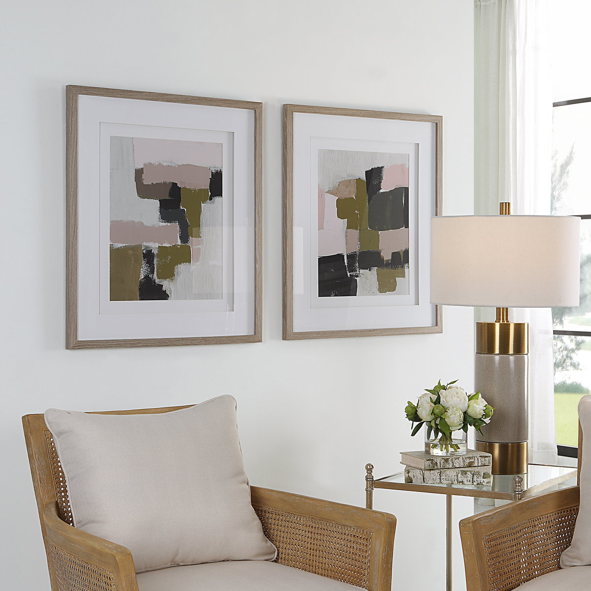 Color Block Framed Prints Set/2, Painting by Uttermost, 26.5" width x 30.5" height x 1" depth View 2