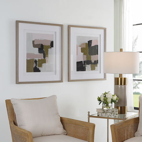 Color Block Framed Prints, Set/2