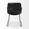 Sawyer Solid Back Dining Arm Chair | Black Faux Leather with Black Iron, Dining Chair by Mercana, 23.23" length x 25.59" width x 33.07" height thumbnail 5