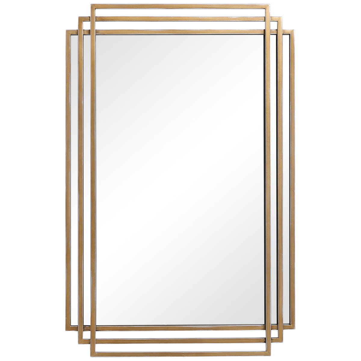 Amherst Brushed Gold Mirror, by Uttermost, 1'11.62" width x 3'0.5" height x 1.5" depth View 1