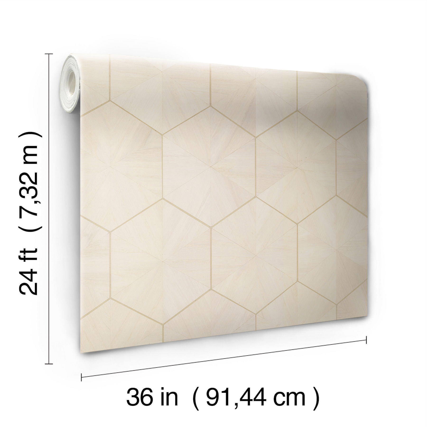 Hexagram Wood Veneer Ivory Wallpaper Hexagram Wood Veneer Ivory Wallpaper large image
