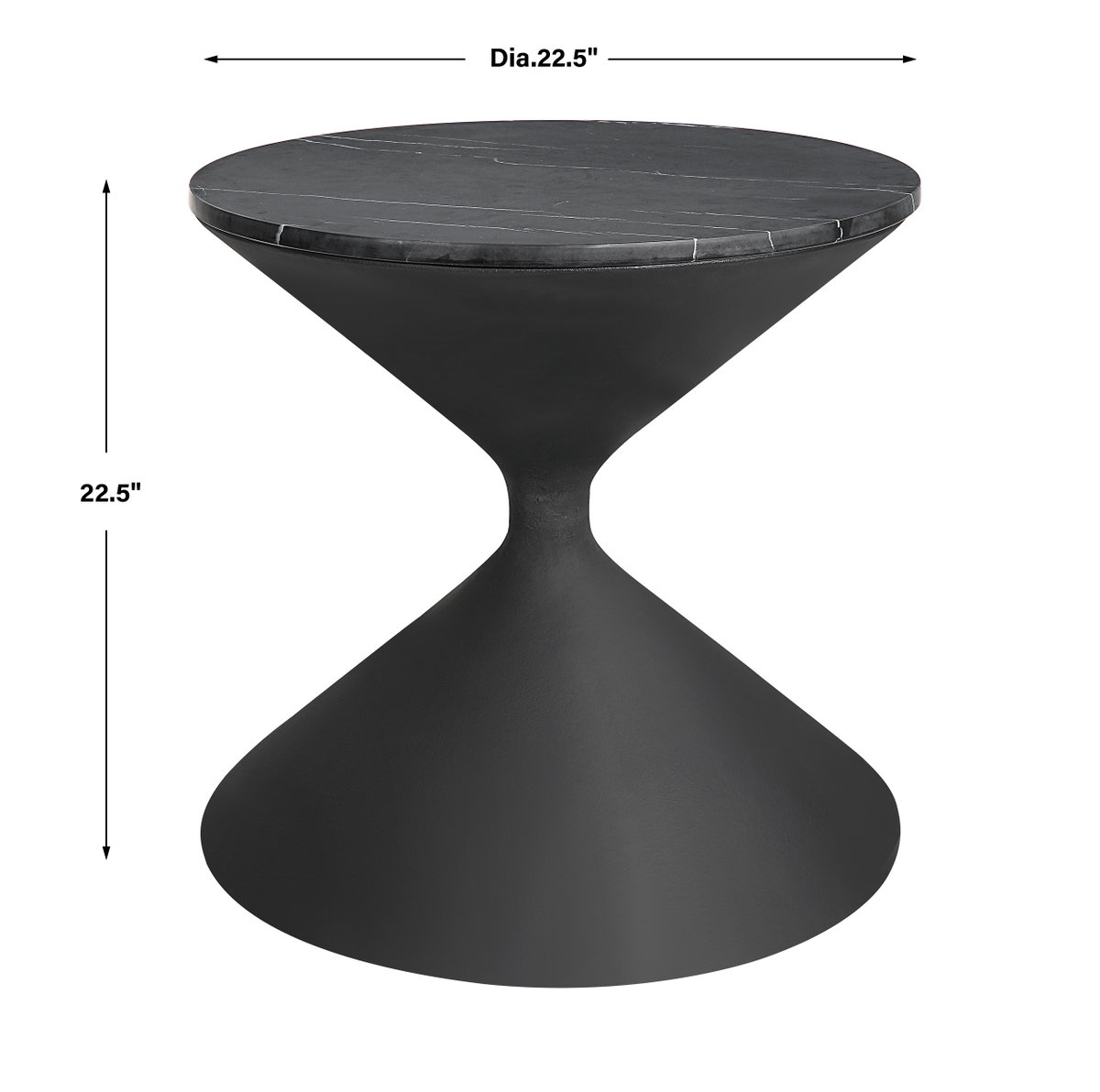 Time's Up Hourglass Shaped Side Table, Side & End Table by Uttermost, 22.5" width x 22.25" height x 22.5" depth View 3