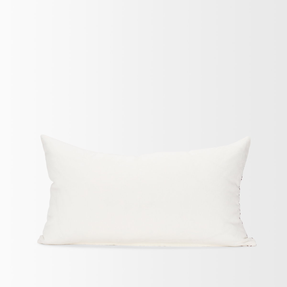 Jayden 14x26 Cream with Merlot Print Linen Lumbar Pillow Cover, Decorative Pillow by Mercana, 14" length x 26" width x 0.2" height View 5