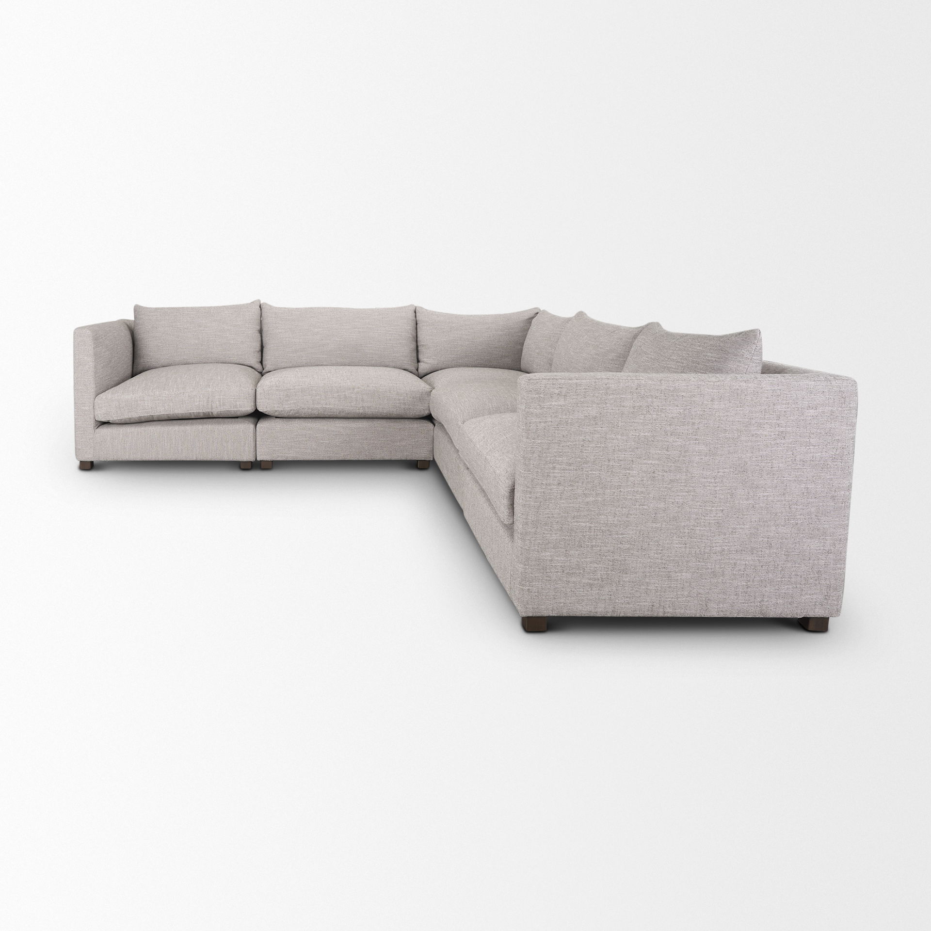 Halston 5 Piece Light Grey Corner Sofa Set large image 