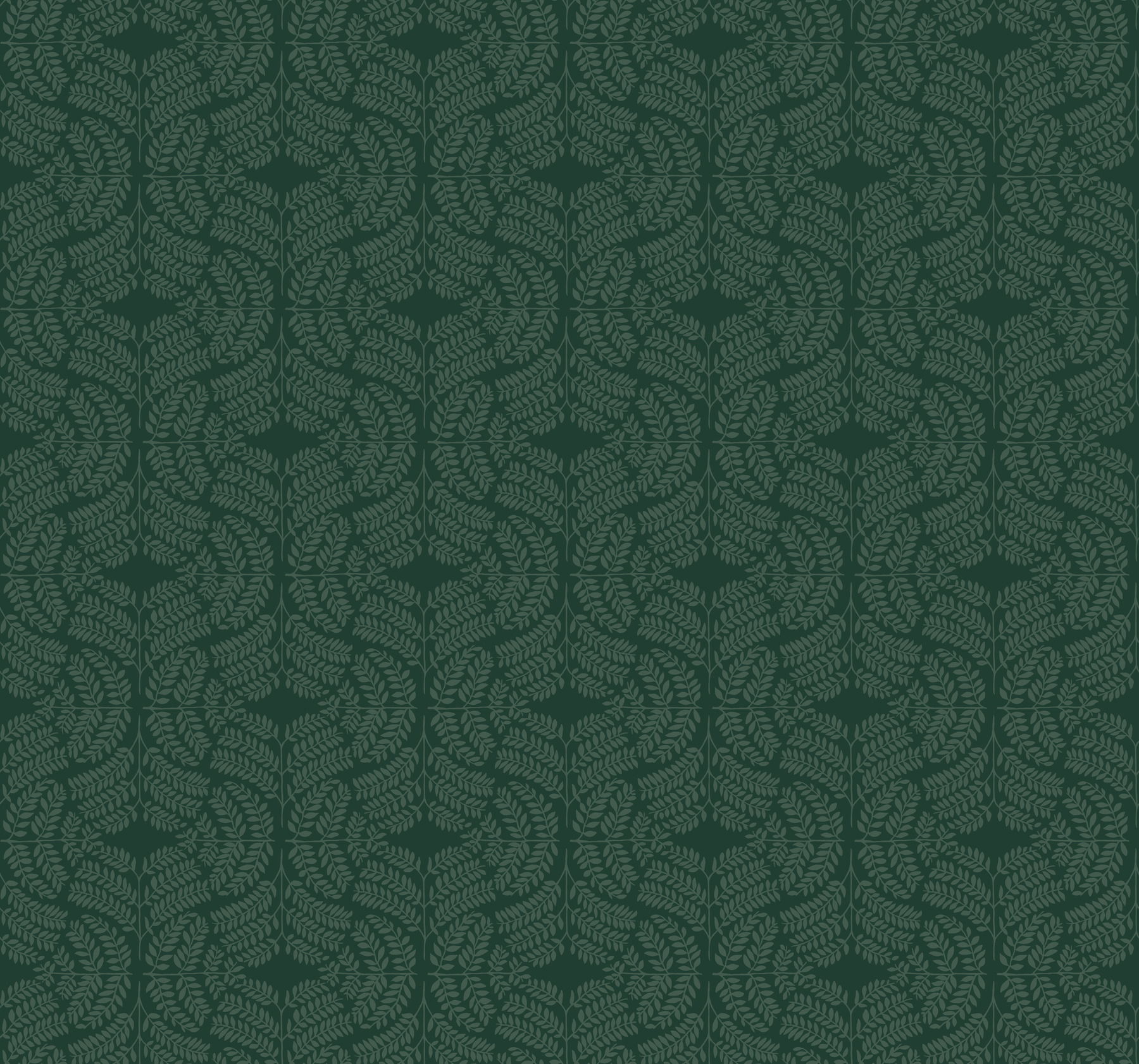 Fern Tile Dark Green Wallpaper large image 
