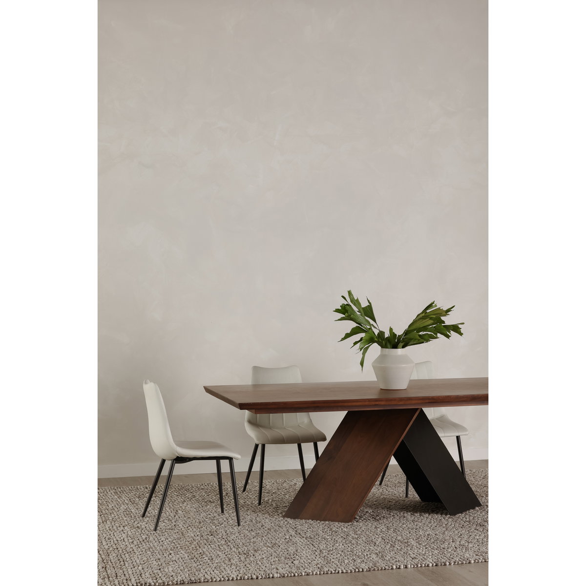 Alibi Dining Chair Ivory - Set Of Two, by Moe's Home, 18" width x 33" height x 20" depth View 8