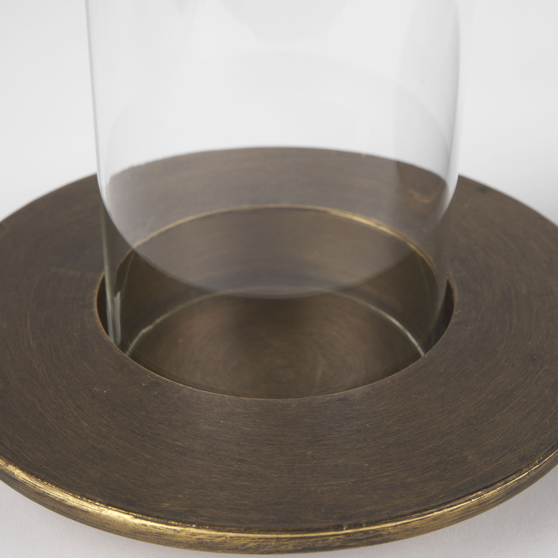 Vivian Gold Metal and Glass Hurricane Candle Holder (Set of 2) large image 