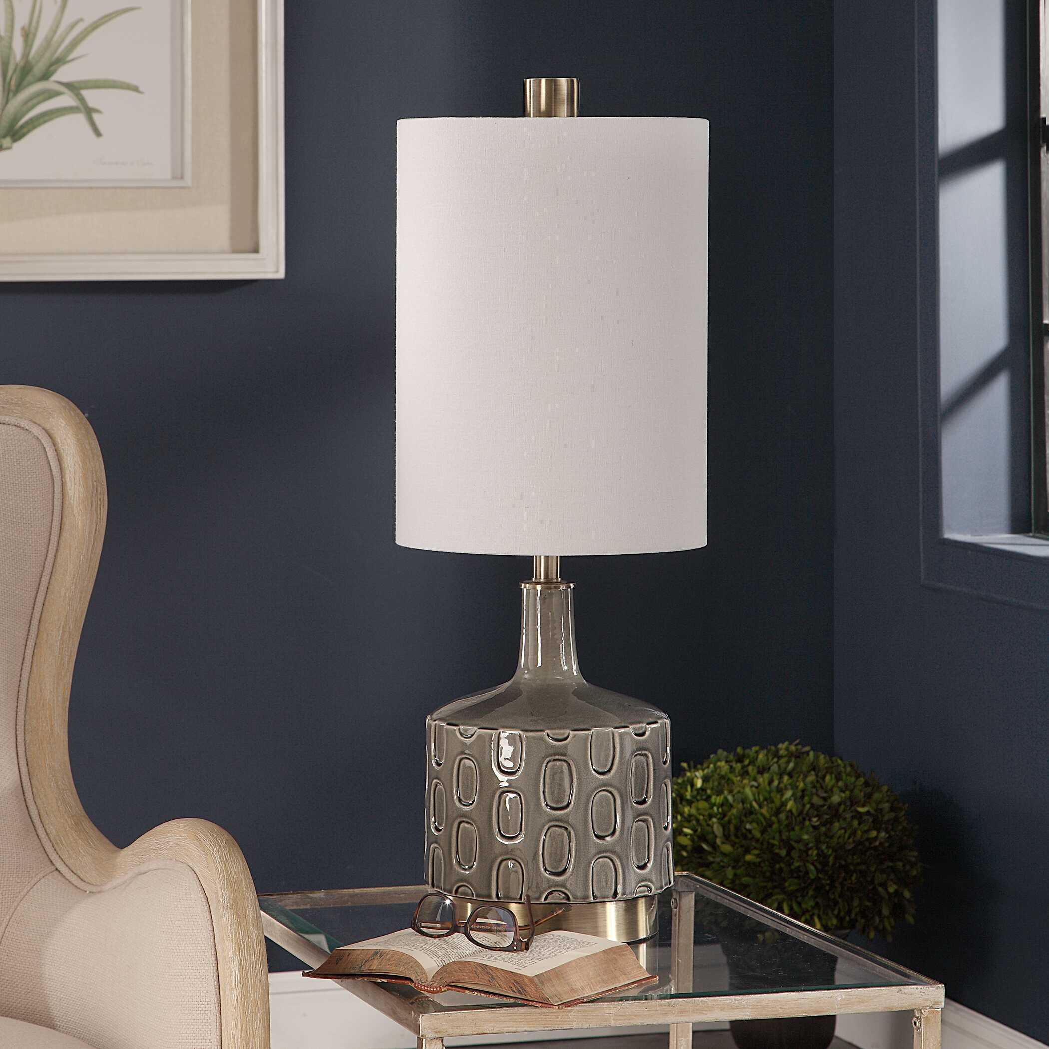 Darrin Gray Table Lamp, by Uttermost, 11" width x 30" height x 11" depth View 4