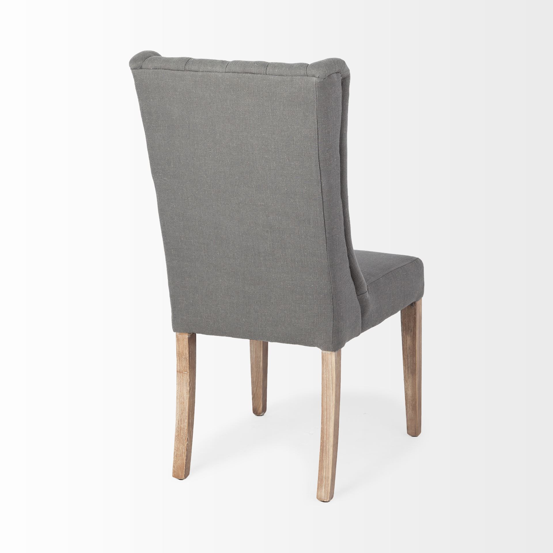 Mackenzie II Gray Plush Linen Covering Ash Solid Wood Base Dining Chair, by Mercana, 20.25" length x 24" width x 40.5" height View 6