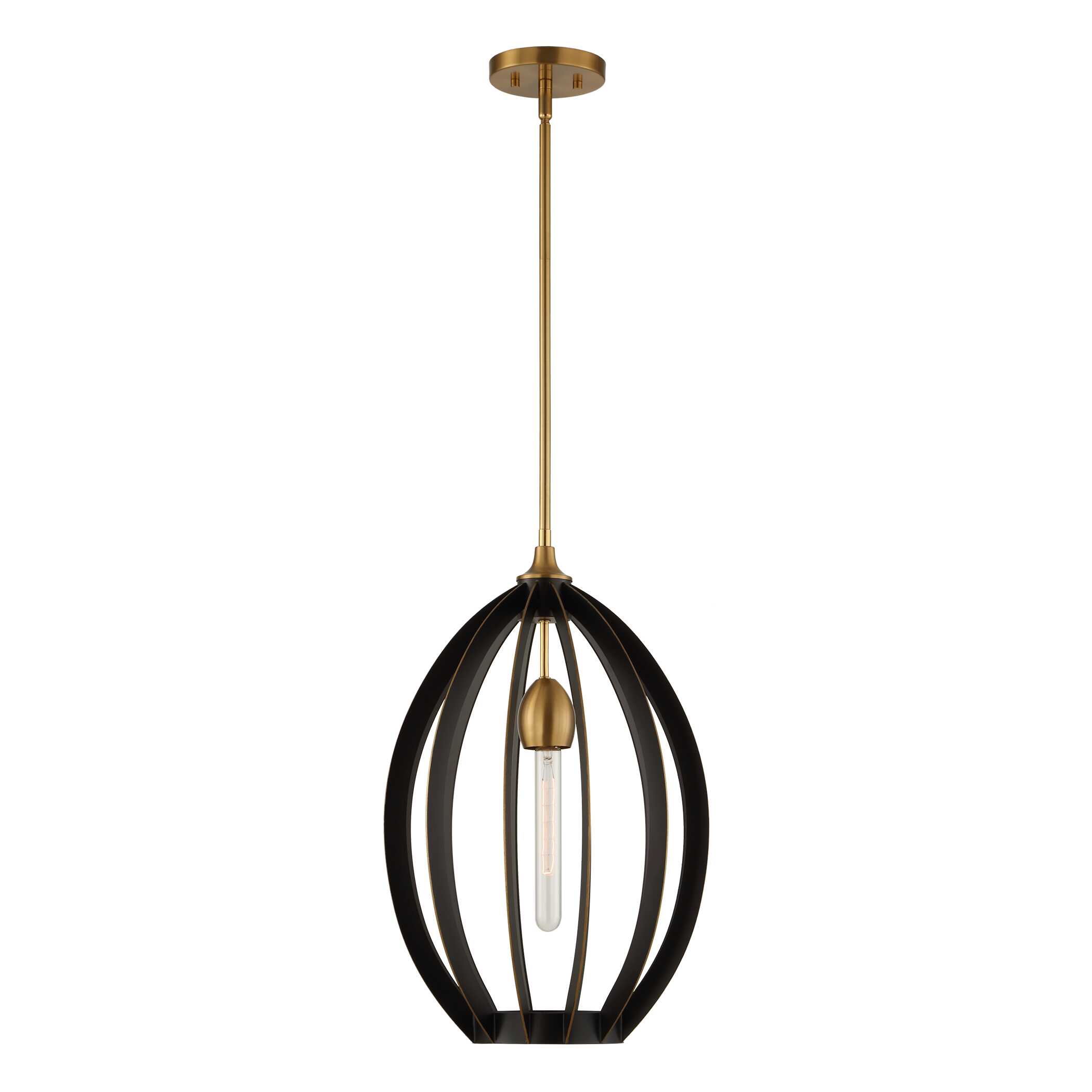 Darby 1 Light Architectural Oval Pendant large image 