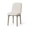 David Solid Back Dining Side Chair | Tuffed Cream Fabric with Brown Wood, Dining Chair by Mercana, 18.5" length x 26" width x 34.5" height thumbnail 1