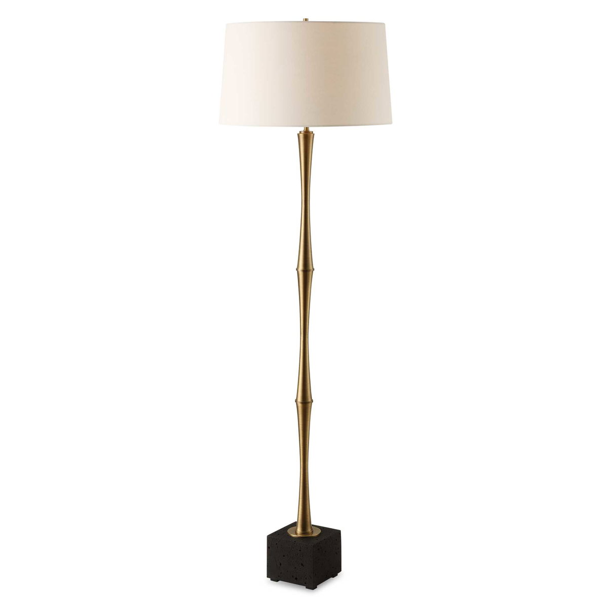 Shino Antique Brass Floor Lamp, by Uttermost, 1'8" width x 5'6" height x 1'8" depth View 1