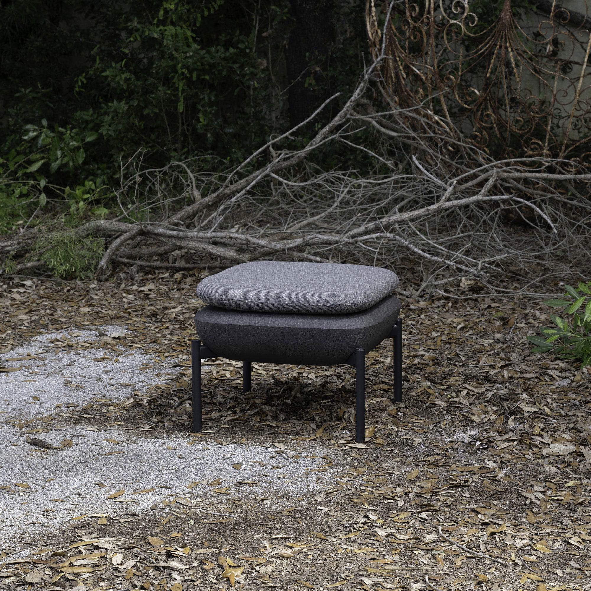 Inou Elements Ottoman, Outdoor Furniture by Crescent Garden, 1'8.9" width x 1'3.7" height x 1'8.9" depth View 4