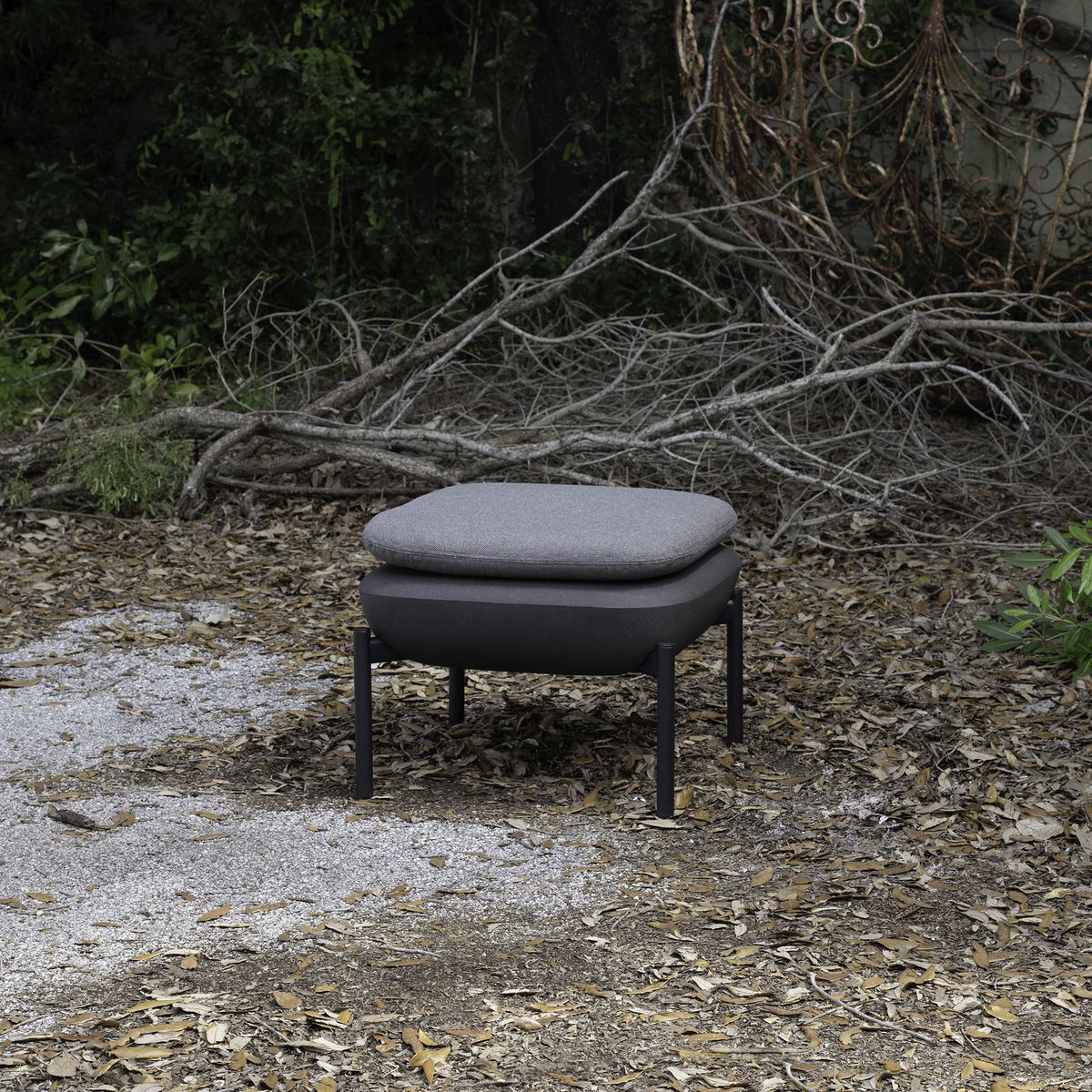 Inou Elements Ottoman, Outdoor Furniture by Crescent Garden, 1'8.9" width x 1'3.7" height x 1'8.9" depth View 4