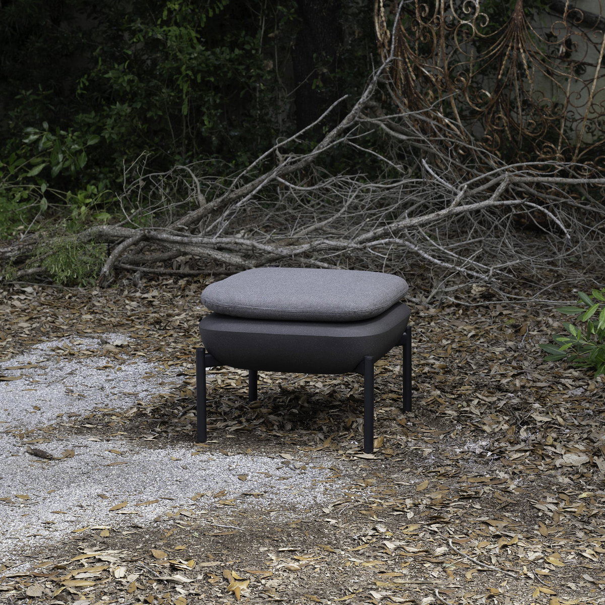 Inou Elements Ottoman, Outdoor Furniture by Crescent Garden, 1'8.9" width x 1'3.7" height x 1'8.9" depth View 4