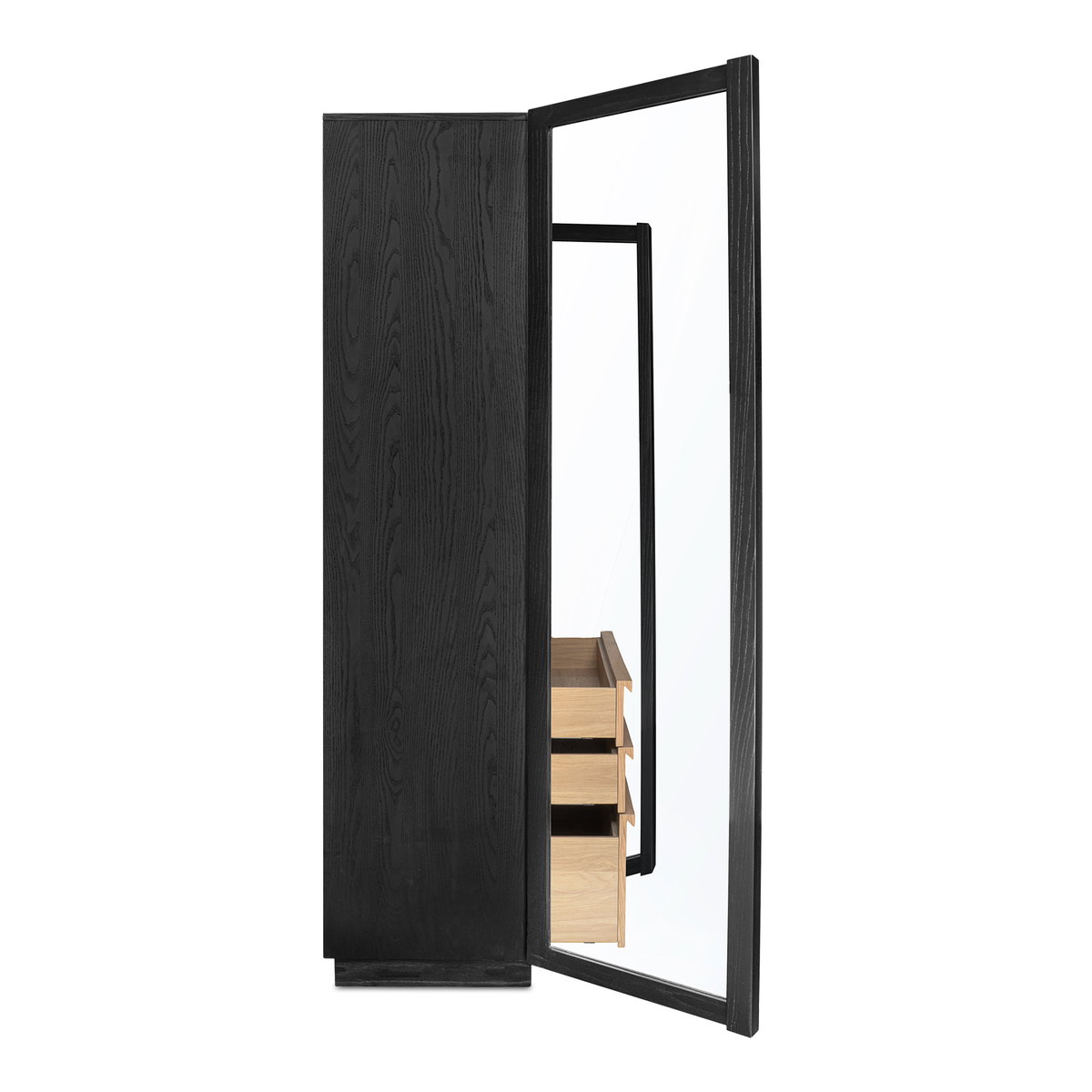 Charlotte Tall Cabinet Black, Cabinets & Sideboard by Moe's Home, 40" width x 80" height x 18.85" depth View 7