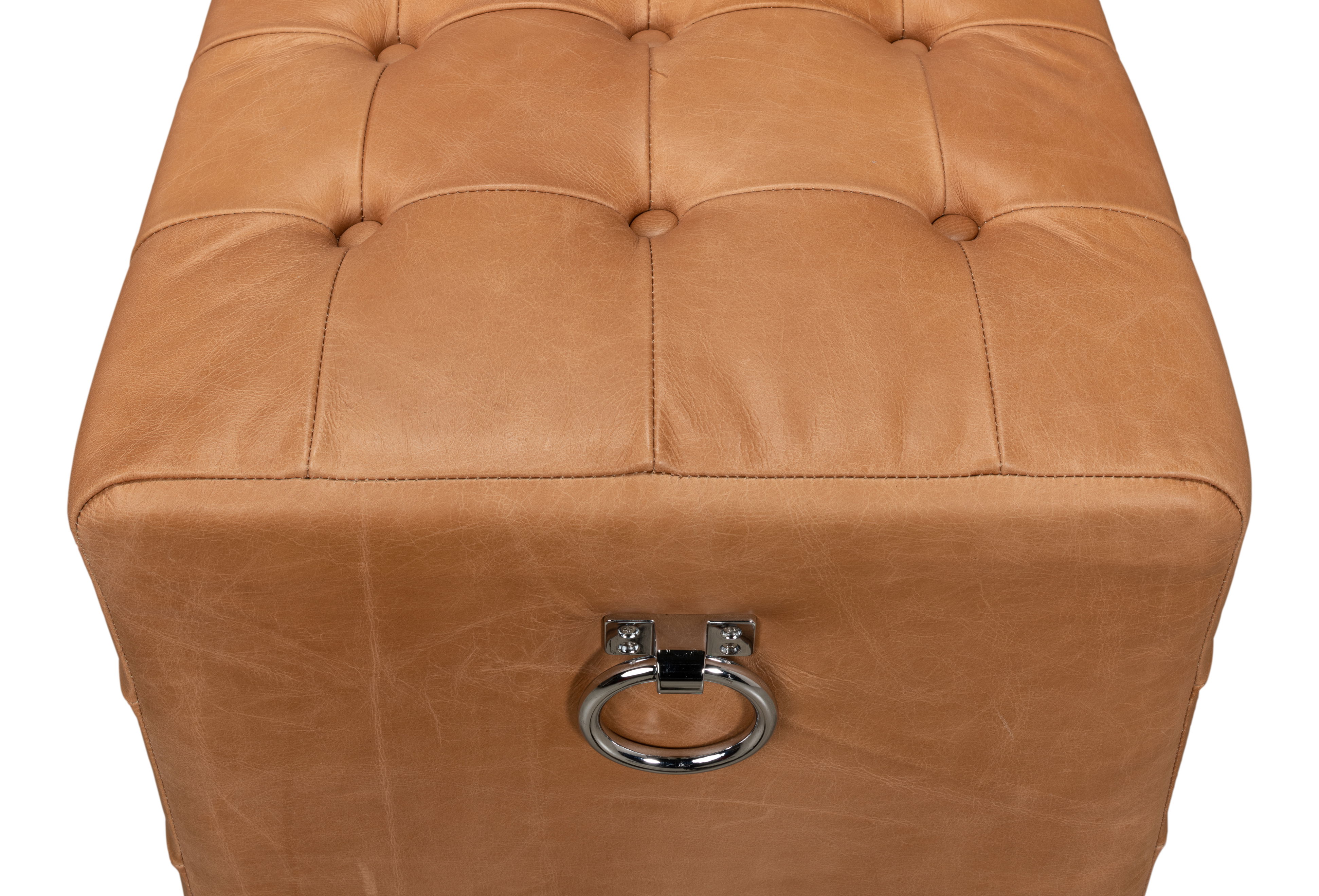 Beam Bench Tufted Leather, Seating by Sarreid, 78" length x 18" width x 17" height View 6