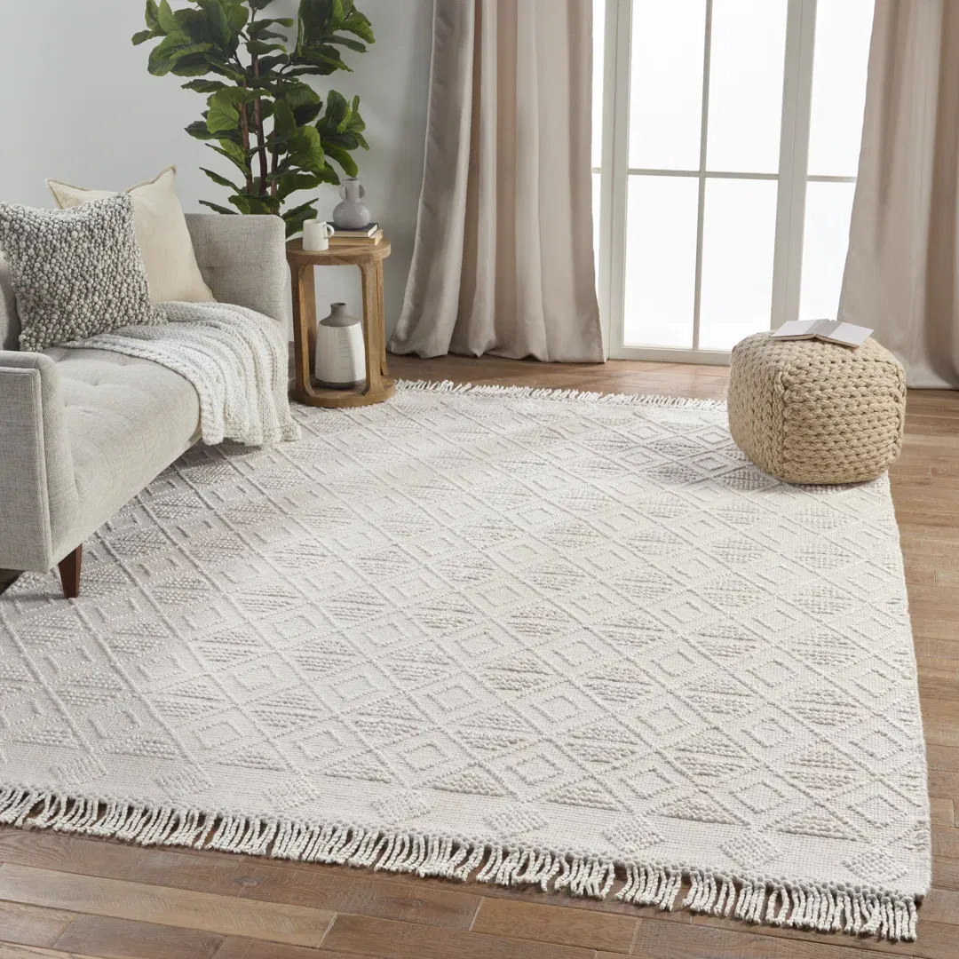 Jaipur Living Esma Indoor/ Outdoor Geometric White/ Ivory Area Rug 10'X14' large image 