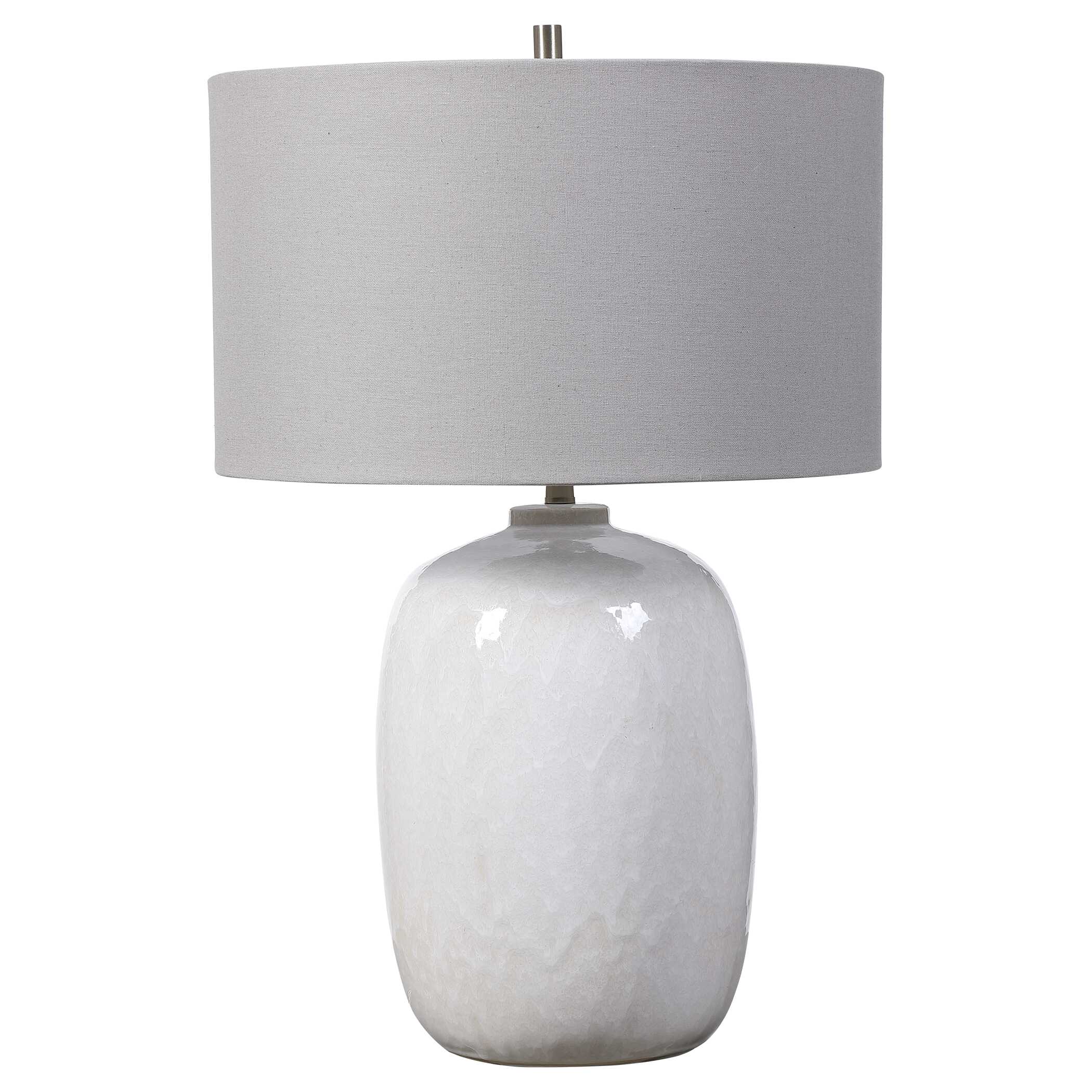 Winterscape White Glaze Table Lamp, by Uttermost, 17" width x 26" height x 17" depth View 5