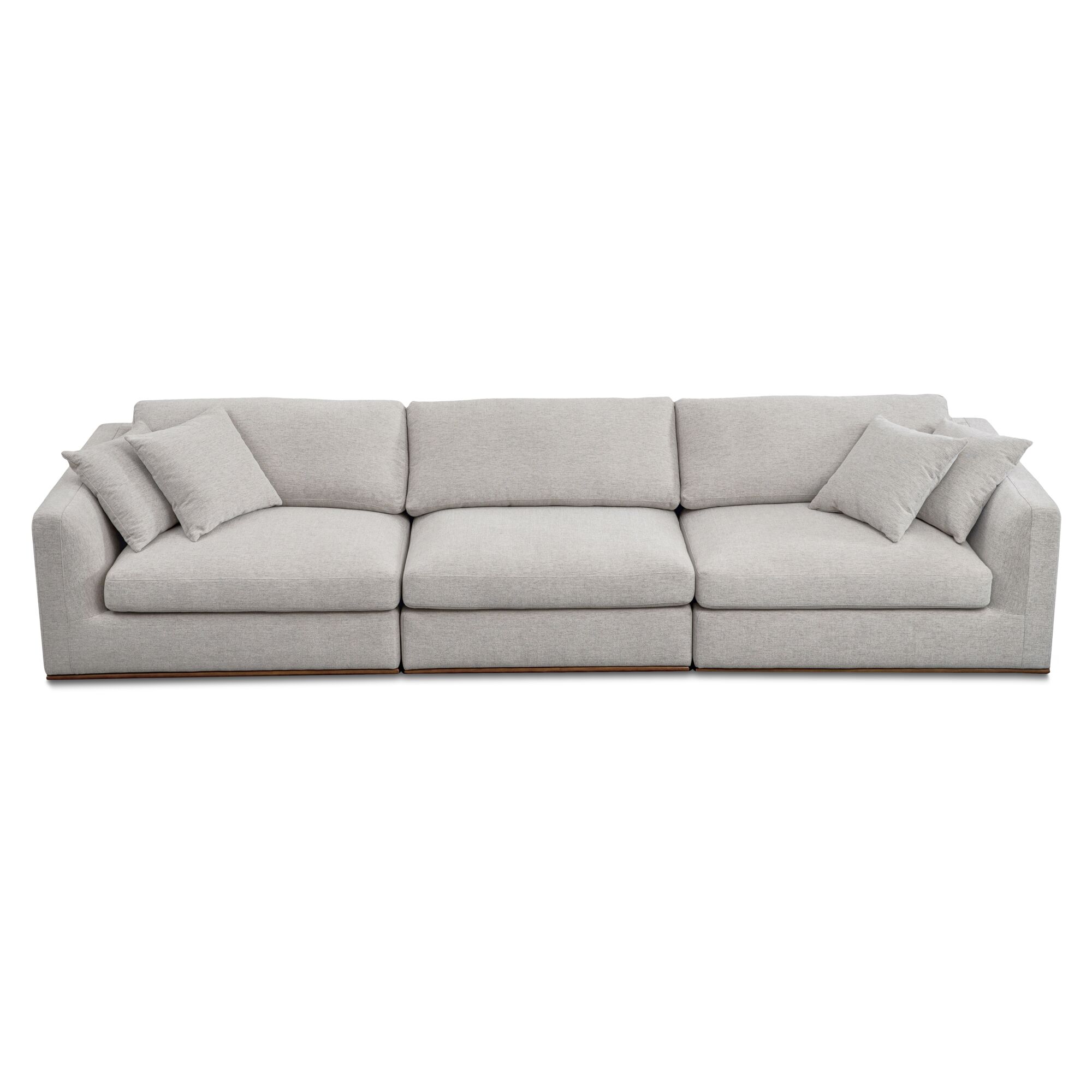 Rue Modular Sofa Flecked Grey, Sofas & Sectional by Moe's Home, 136.2" width x 23.6" height x 41" depth View 1