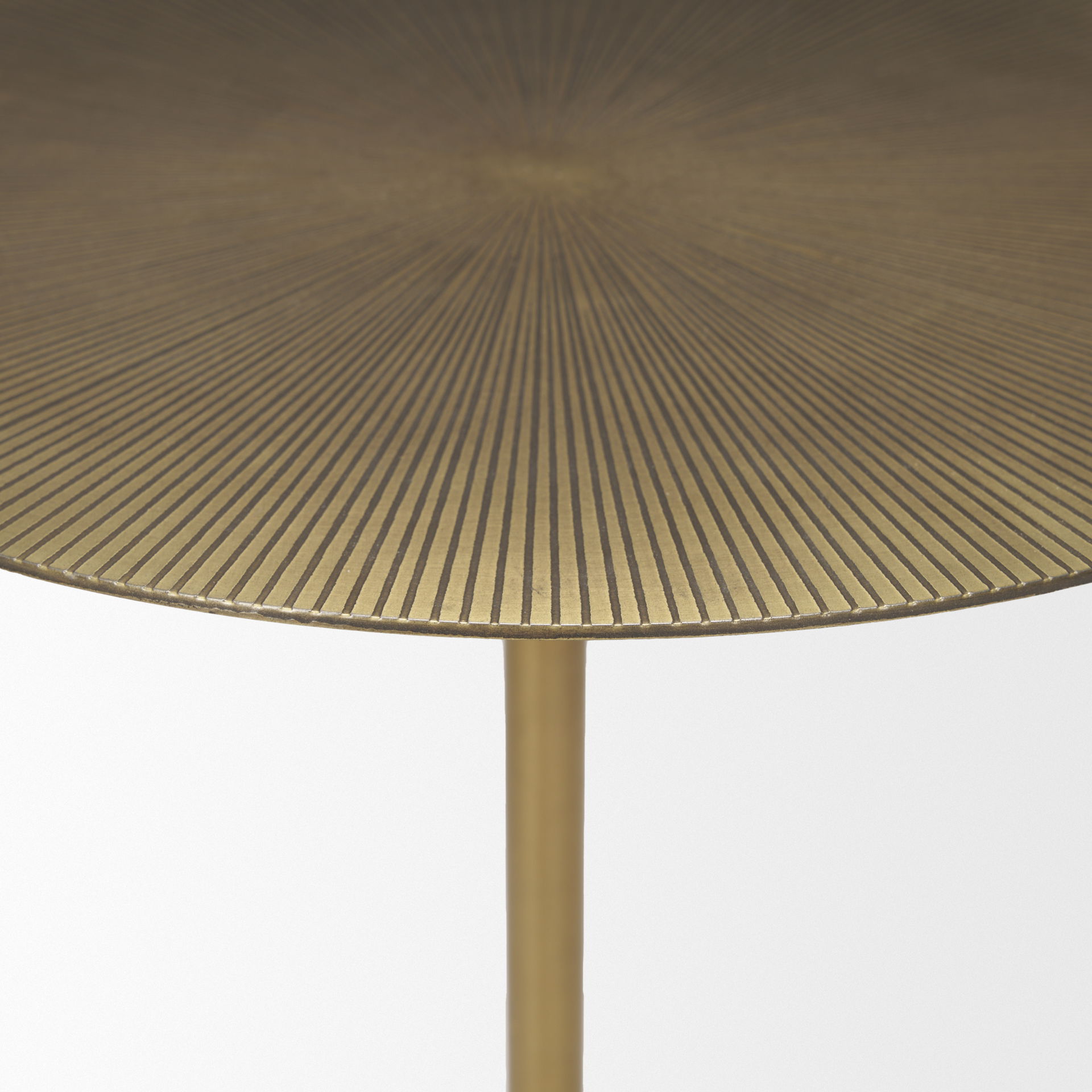 Rini Gold Metal and White Marble Accent Table large image 