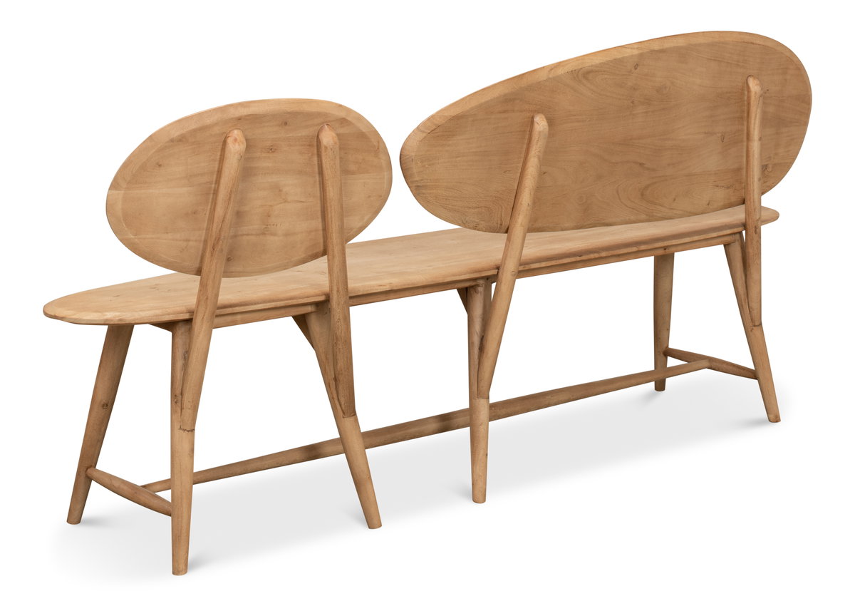 Pebble Bench, by Sarreid, 1'7" length x 6'1" width x 3'1" height View 11