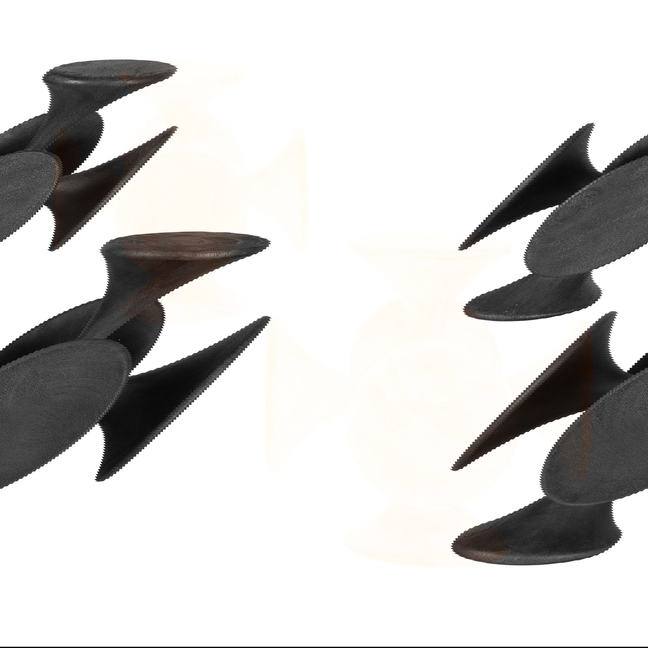 Balanced Harmony Dark Wooden Sculptures, Set/2 large image 