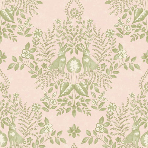 Cottontail Toile Pink & Chartreuse Peel & Stick Wallpaper