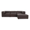 Form Lounge Modular Sectional Espresso Brown, Sectional Sofa by Moe's Home, 112" width x 26" height x 71.5" depth thumbnail 1