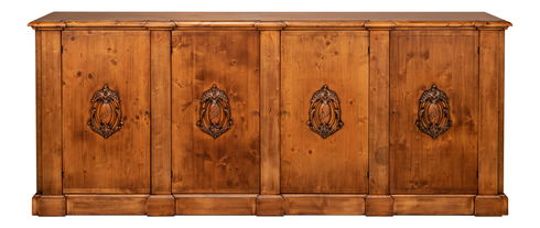 Crested Wall Cabinet,Noce Anticato