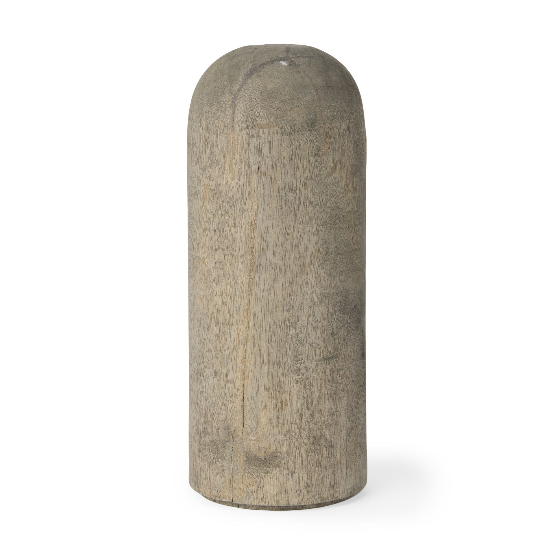 Knox Large Gray-Wash Wood Decorative Object, by Mercana, 6" length x 6" width x 14" height View 1