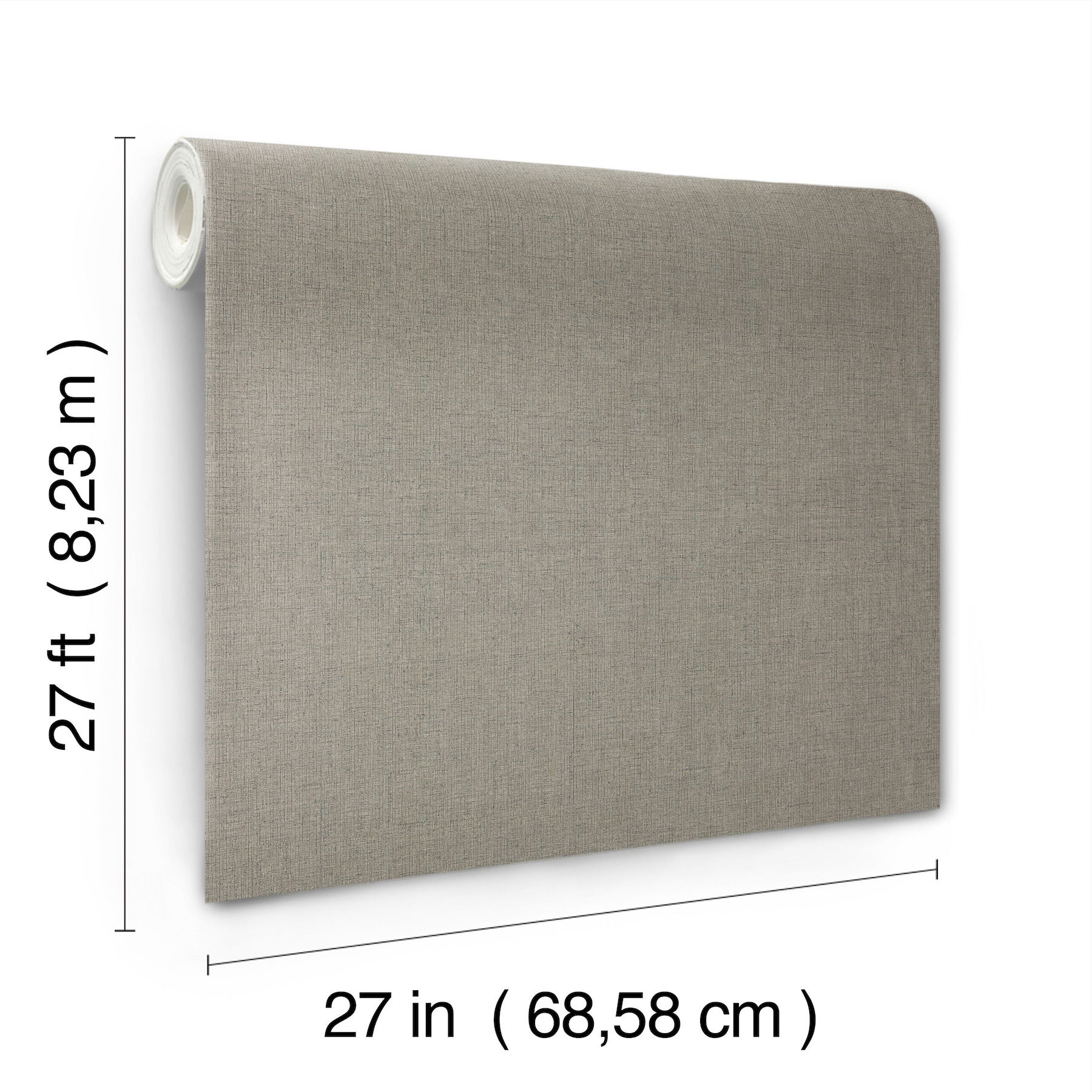 Hardy Linen Cinder Wallpaper large image 