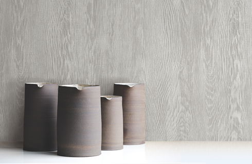 Quarter Sawn Wood Grey Wallpaper