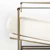 Watson Cream Fabric Wrap Gold Metal Frame Accent Chair, by Mercana, 30" length x 34.25" width x 29.13" height thumbnail 13