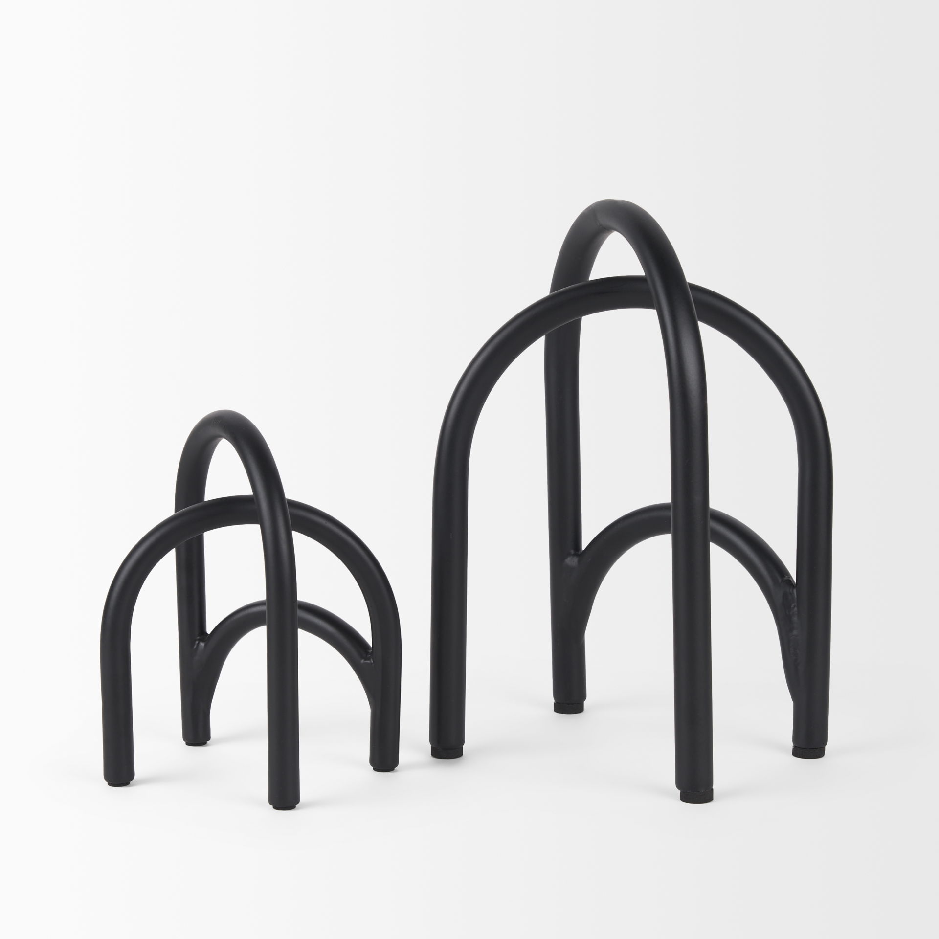Springe Matte Black Metal Arched Decorative Object (Set of 2) large image 