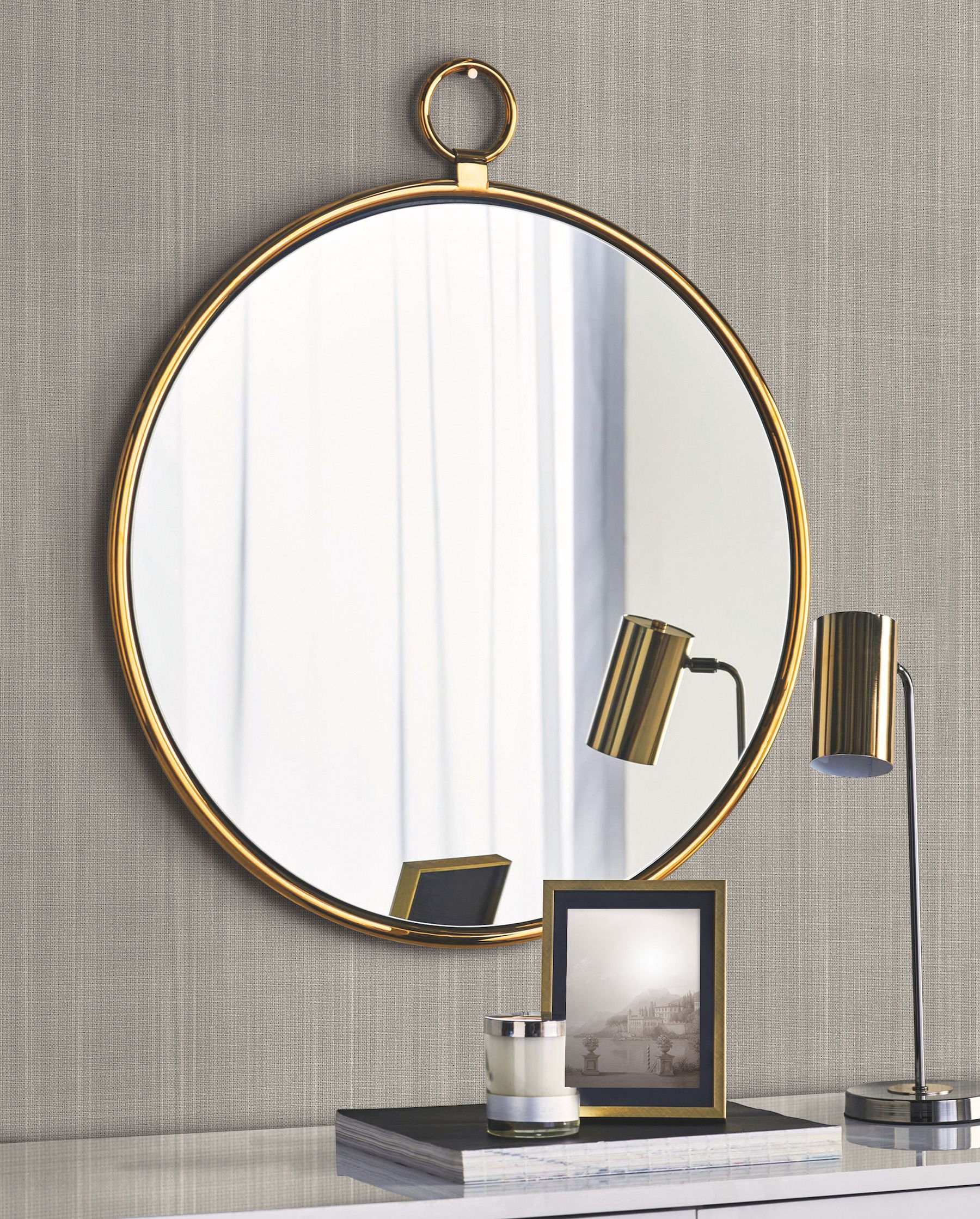 Double Basket Weave Grey Wallpaper, by York Wall, 33' length x 1'8.5" width x 0.02" depth View 2