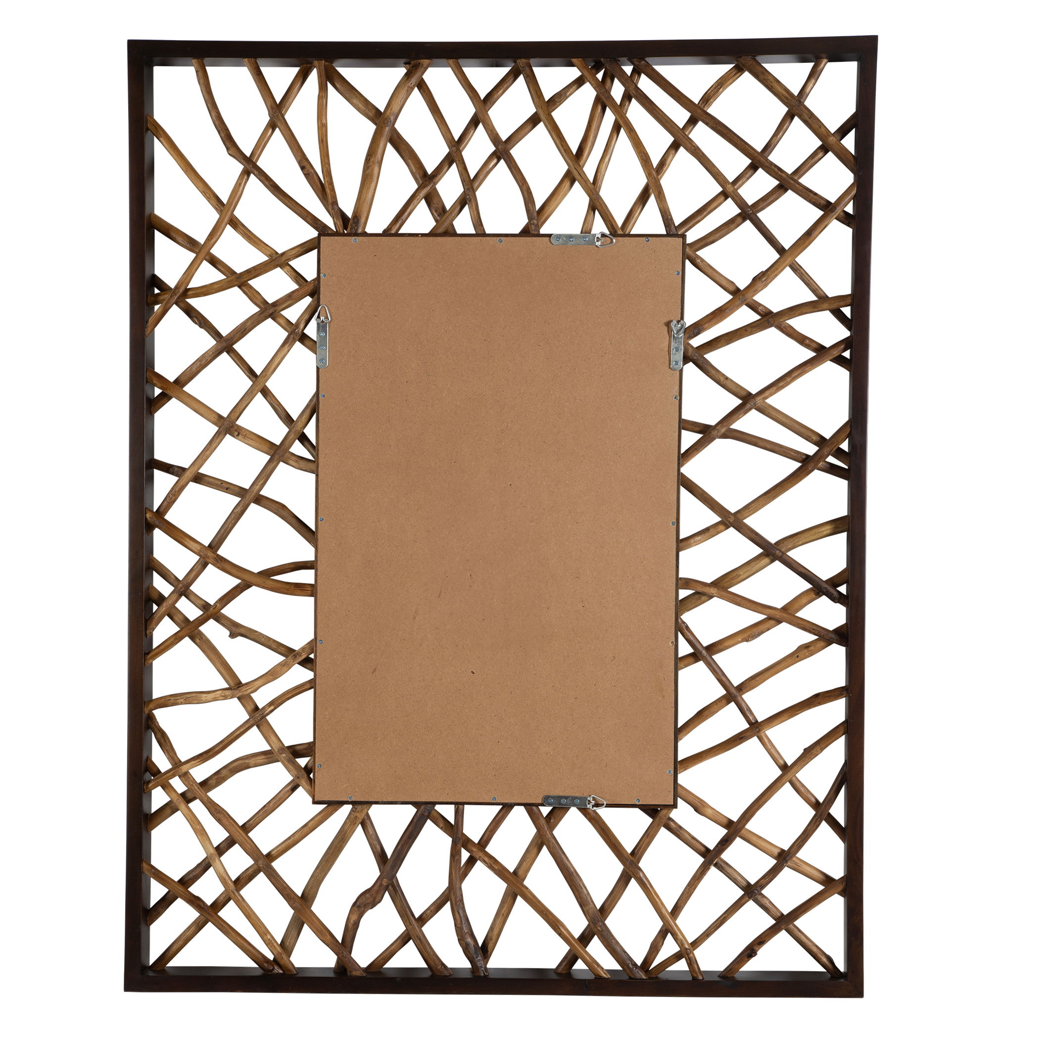 Teak Maze Rectangle Mirror large image 