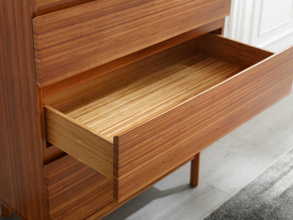 Ventura 4 Drawer High Chest, Dresser by Greenington, 18" length x 34" width x 43.5" height View 7