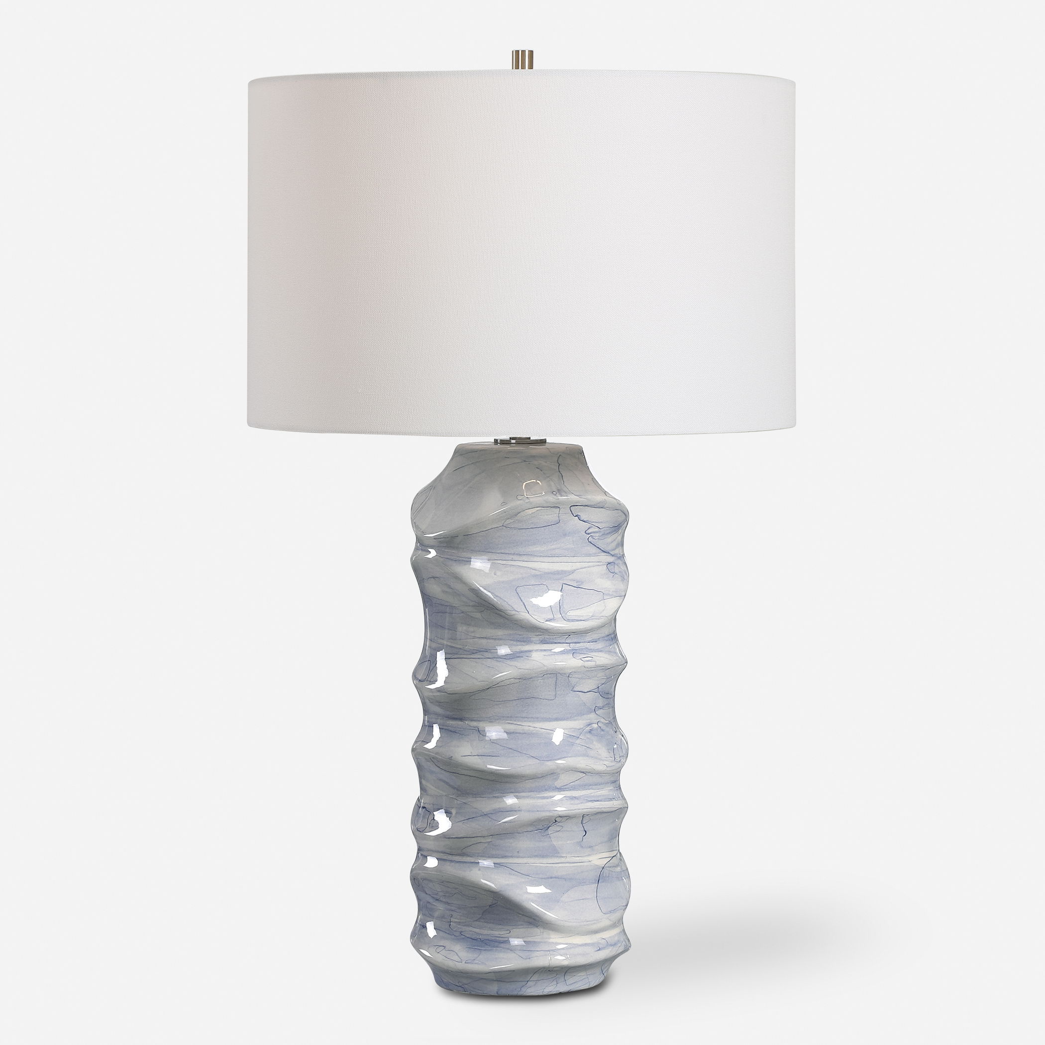 Waves Blue & White Table Lamp large image 