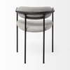 Parker Curved Back Dining Arm Chair | Gray Fabric with Black Metal, Dining Chair by Mercana, 21.65" length x 21.26" width x 28.74" height thumbnail 9